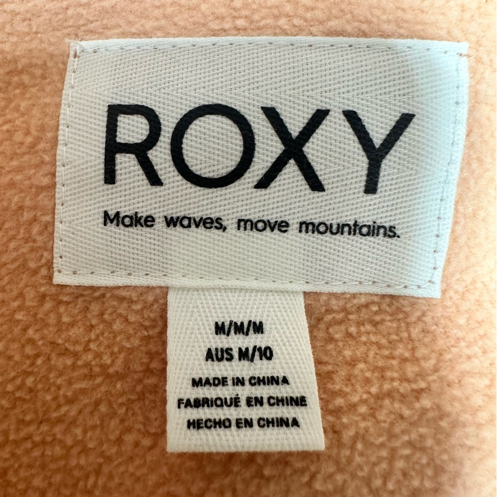 Roxy Women’s Sherpa Shacket Button Front Cozy Pockets Size Medium Coral New - Picture 11 of 13